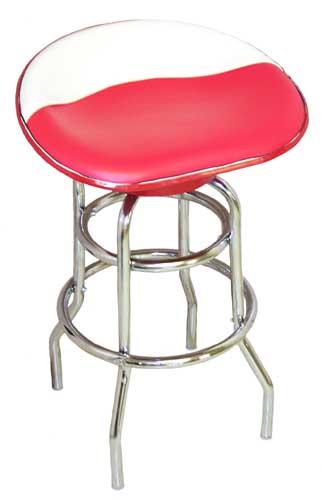 Farmall Tractor Seat Bar Stool (Red & White Vinyl)